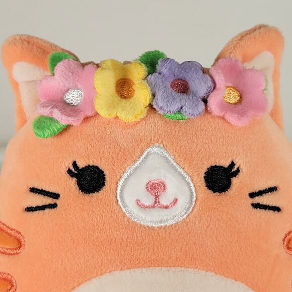 Squishmallows Gigi Cat Plush 5" Orange Flower Crown Kellytoy Jazwares Stuffie - Picture 10 of 14